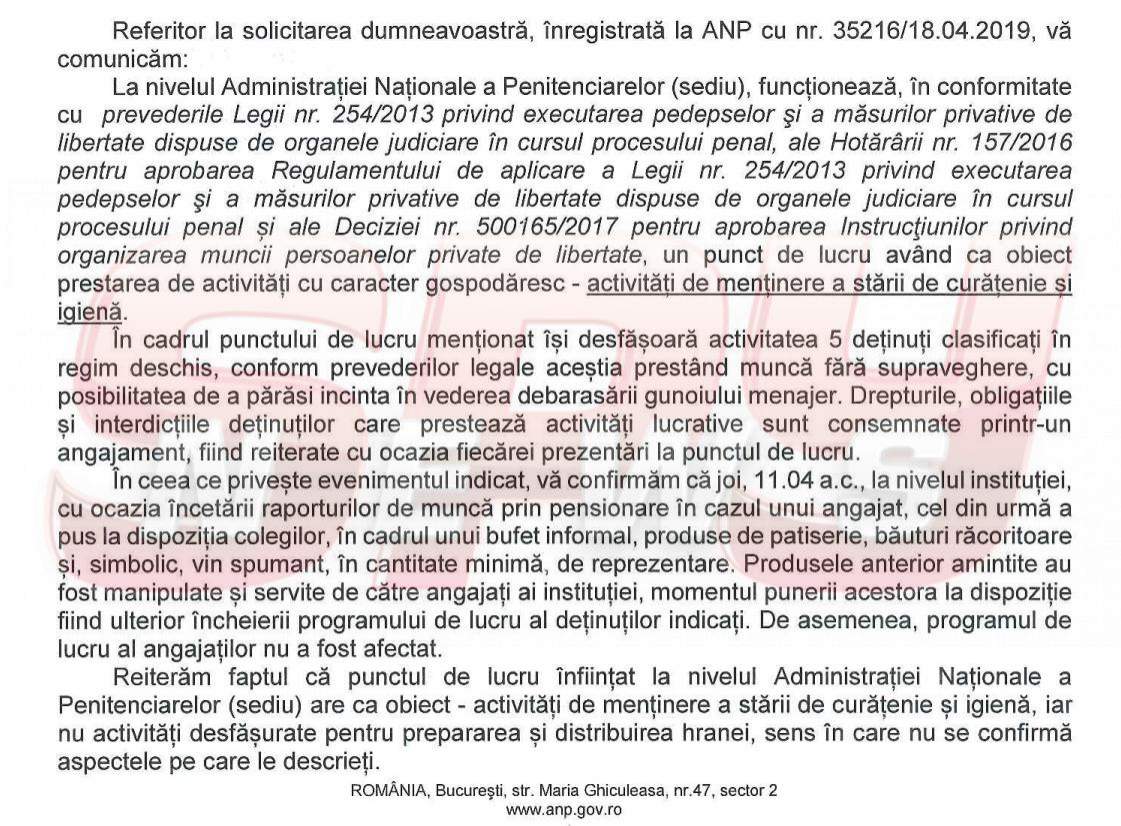 Cum s-a „rezolvat” scandalul puşcăriaşilor care s-au îmbătat la Ministerul de Justiţie! Documente exclusive