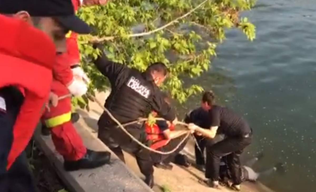 Un bărbat a căzut în râul Dâmbovița, în Capitală! Imagini cu misiunea dramatică de salvare. VIDEO