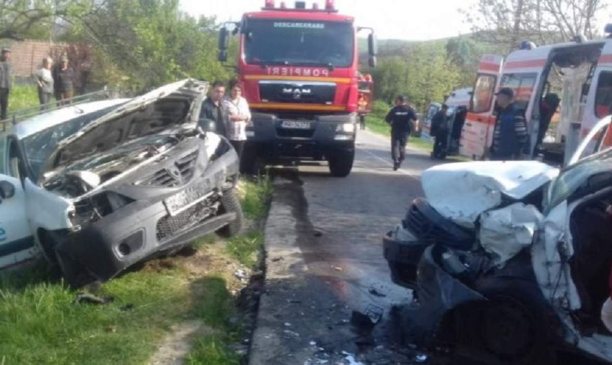 Accident grav, la Vâlcea! Trei persoane rănite grav, după ce o șoferiță a intrat pe contrasens