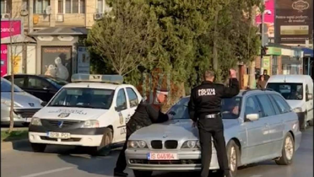 Poliţist luat pe capotă de un şofer din Iaşi, care încerca să fugă
