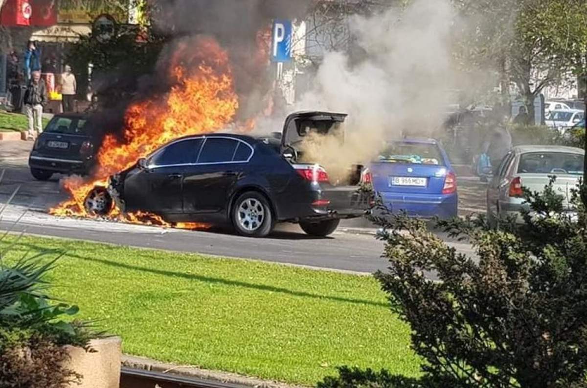 Maşină în flăcări, în Capitală. Zona Nicolae Grigorescu este afectată de un fum puternic / VIDEO