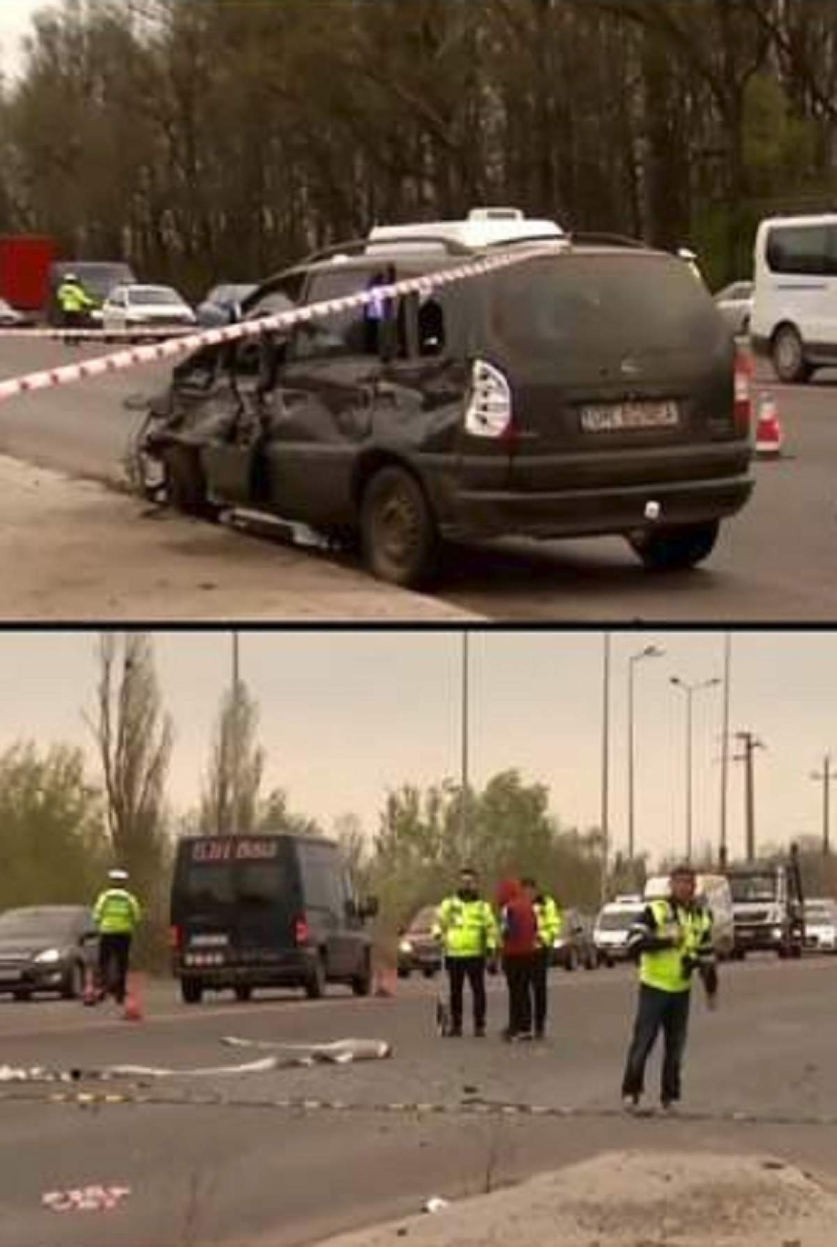 Accident cumplit în Jilava, după ce o dubă a fost proiectată în 2 TIR-uri. O persoană a murit și alte 6 au fost rănite