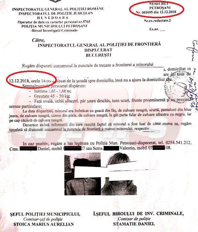 EXCLUSIV / Documente bombă în cazul băiatului răpit din faţa şcolii! Poliţia de Frontieră, acuzată de fapte grave