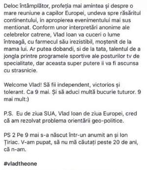 Primul mesaj publicat de Răzvan Săndulescu, după ce Simona Gherghe a născut: "Bine ai venit, Vlad"