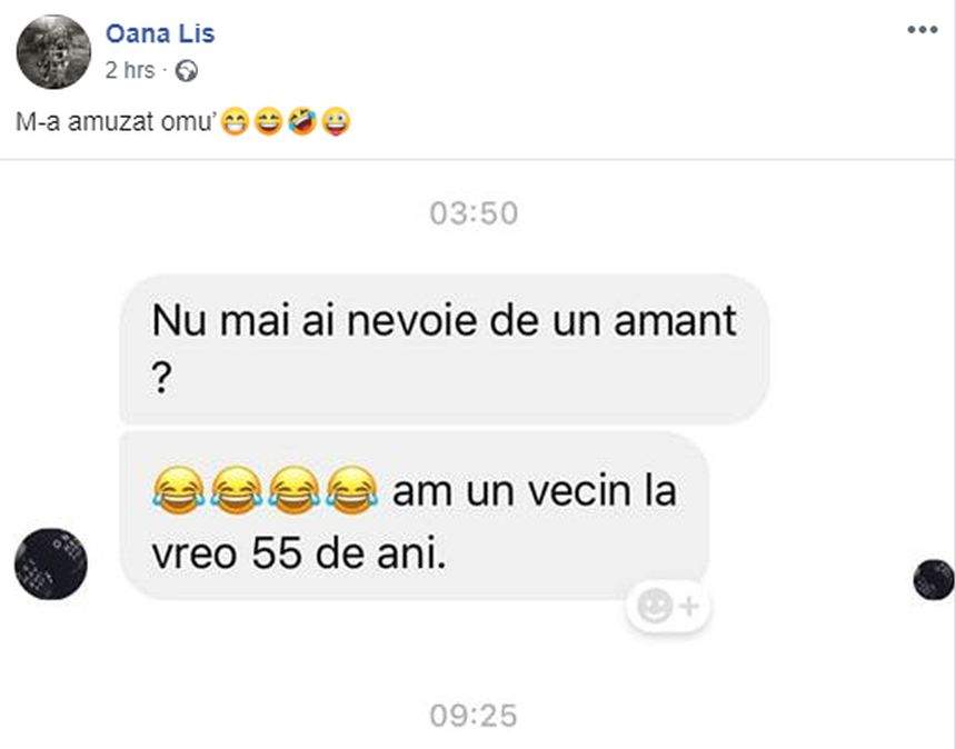 Oana Lis nu duce lipsă de admiratori. "Nu ai nevoie de un amant?"