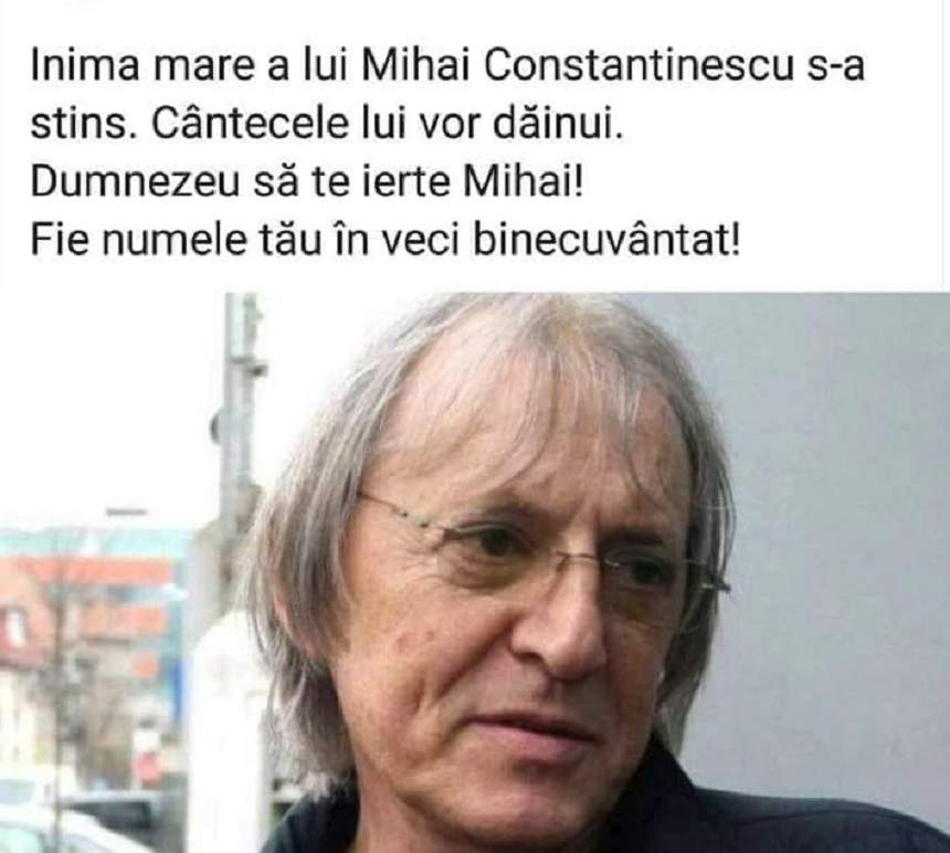 Ştire falsă cu privire la starea lui Mihai Constantinescu! Fosta soţie, apel pe Facebook