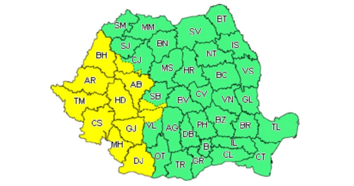 Atenționare meteo de vreme rea! ANM anunță averse însoțite de descărcări electrice și vânt