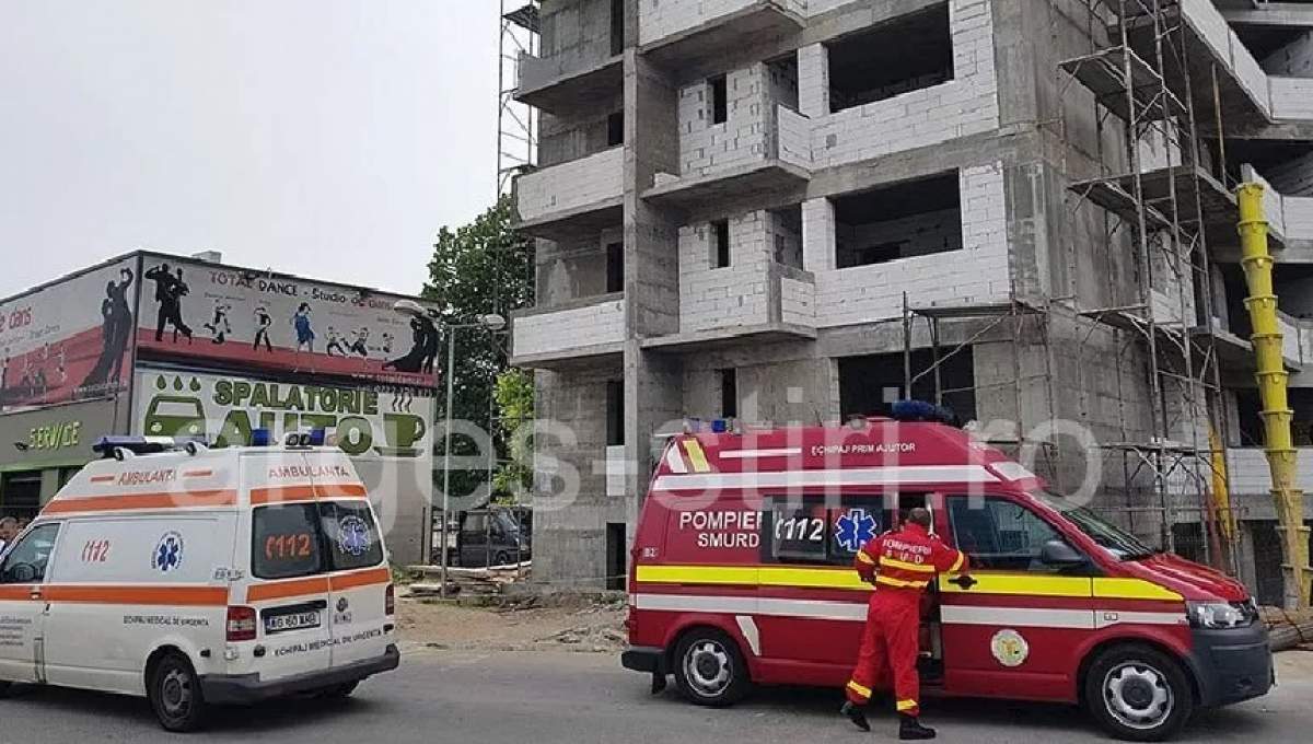Incident grav în Argeş! Un muncitor a căzut de la etajul 7