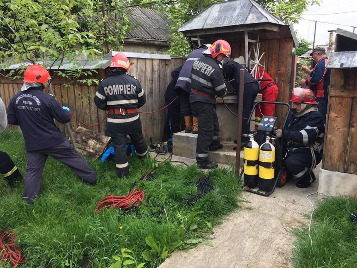 O femeie din Neamţ a căzut în fântână! Pompierii au avut dificultăţi în a o scoate