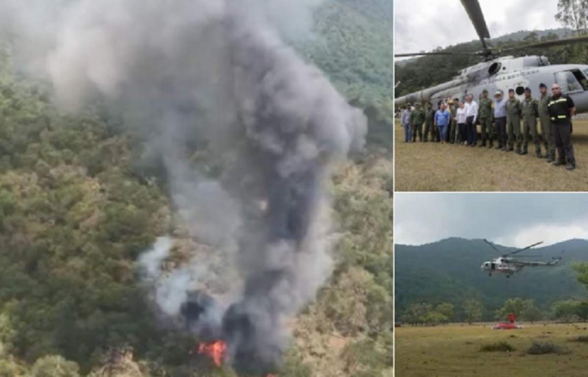 Tragedie aviatică în Mexic! Cinci persoane au murit, după ce un elicopter militar s-a prăbuşit. VIDEO