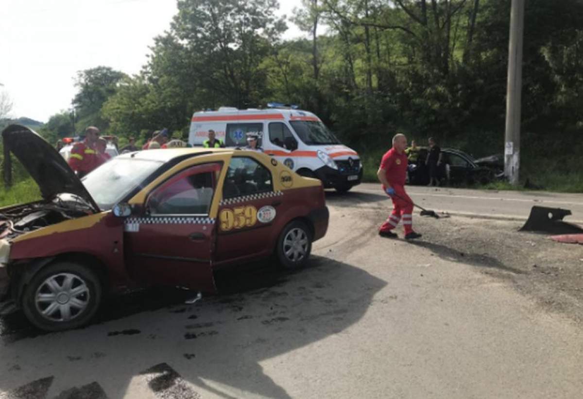 Accident violent în Mediaș, provocat de un șofer de taxi. Sunt două victime
