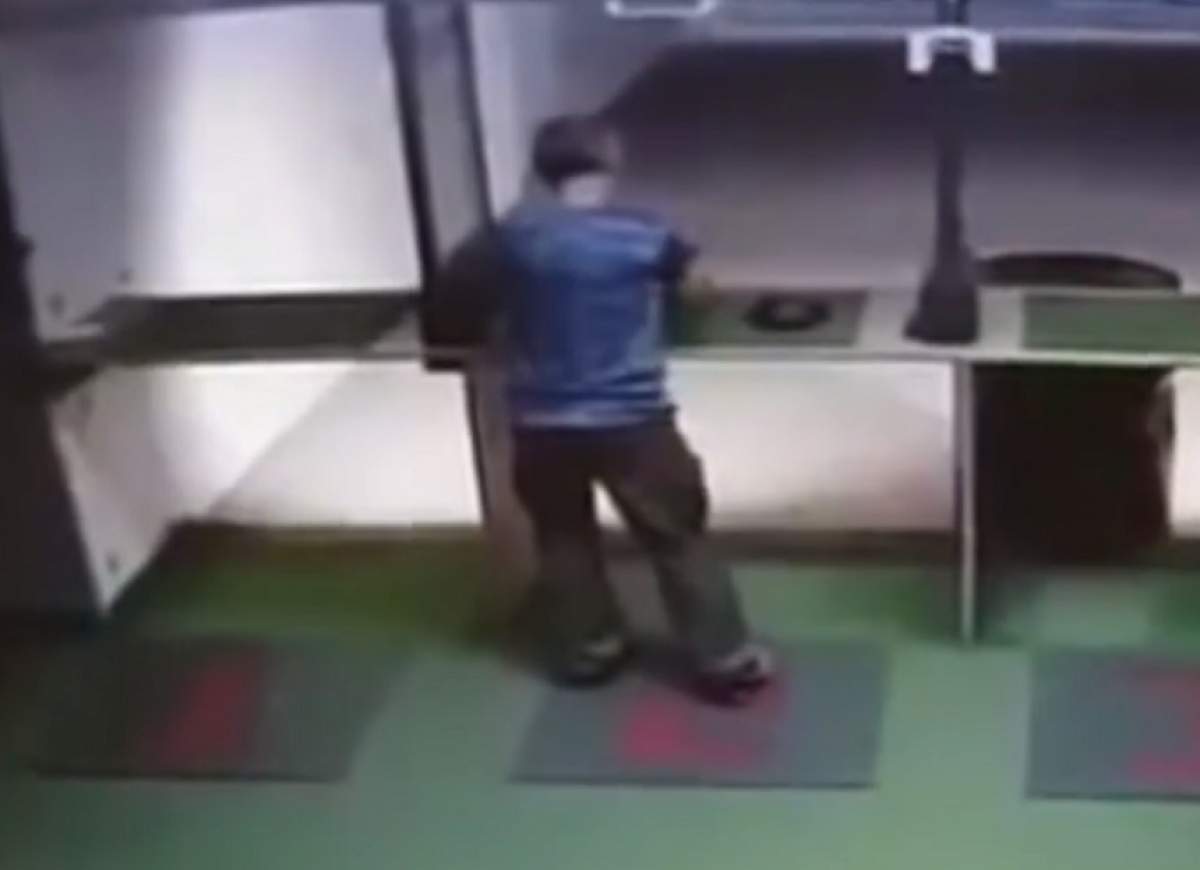 Video şocant, surprins într-un poligon din Cluj, cu bărbatul care s-a împuşcat în cap