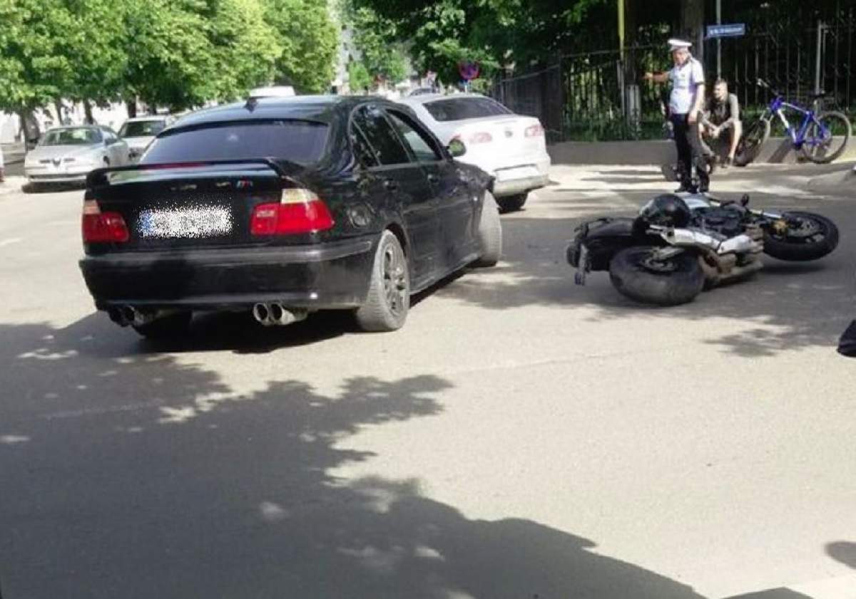 Un motociclist din Vaslui a ajuns la spital! A fost lovit de un autoturism