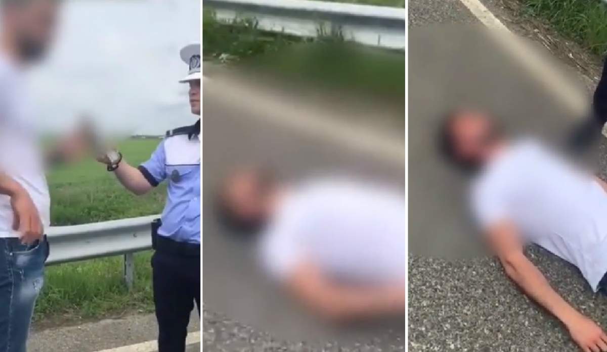 A leşinat când poliţiştii l-au pus să sufle în etilotest! Scene halucinante pe autostrada A3