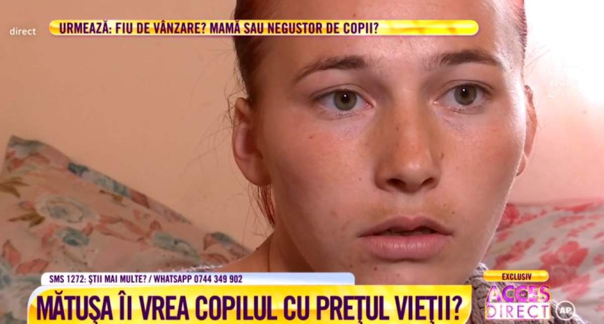 O tânără mamă acuză că fostul iubit vrea să-i ia copilul pentru a-l da spre înfiere. Femeia este disperată