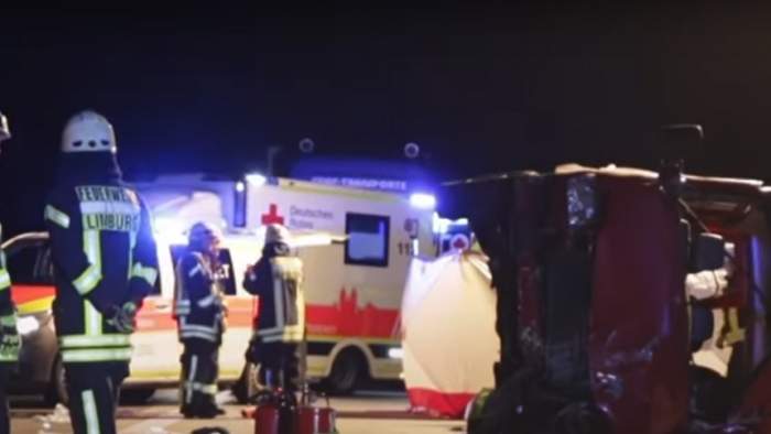 Accident grav în Germania! Un microbuz plin cu români s-a răsturnat de mai multe ori