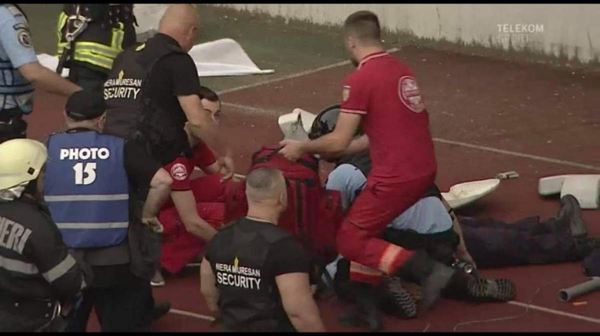 Care este starea jandarmului lovit în cap la finalul unui meci, la Cluj. Diagnostic crunt al medicilor