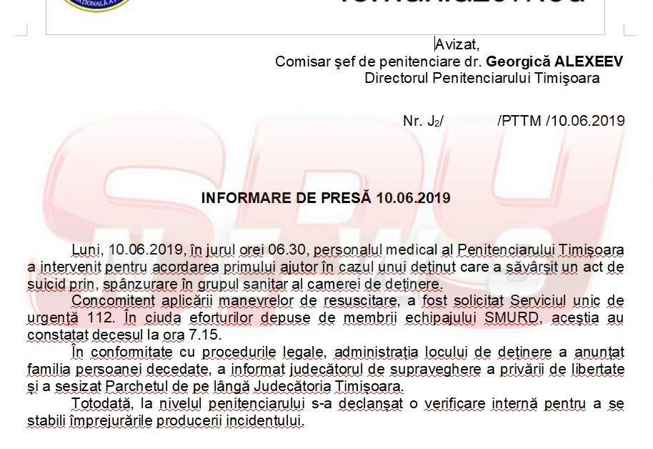 EXCLUSIV / Detaliul care aruncă în aer dosarul ucigaşului de poliţişti care s-a spânzurat în arest! Document bombă