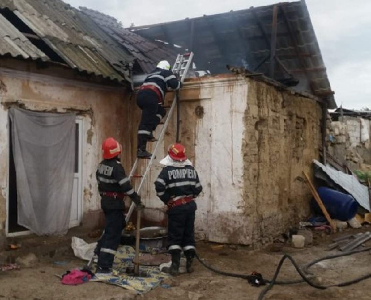 Incendiu violent în Babadag, provocat de joaca cu focul a unor copii