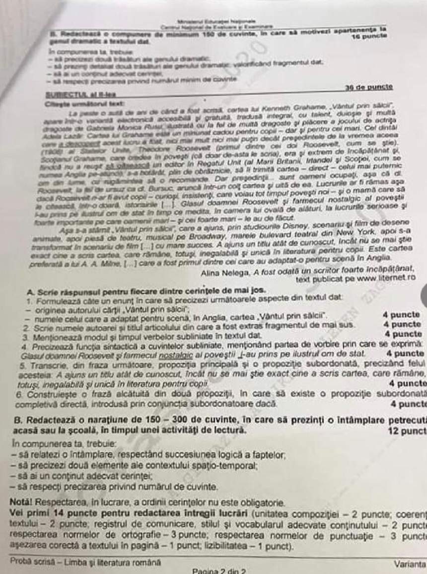 Evaluare Naţională 2019. Ce subiecte au avut de rezolvat elevii de clasa a VIII-a