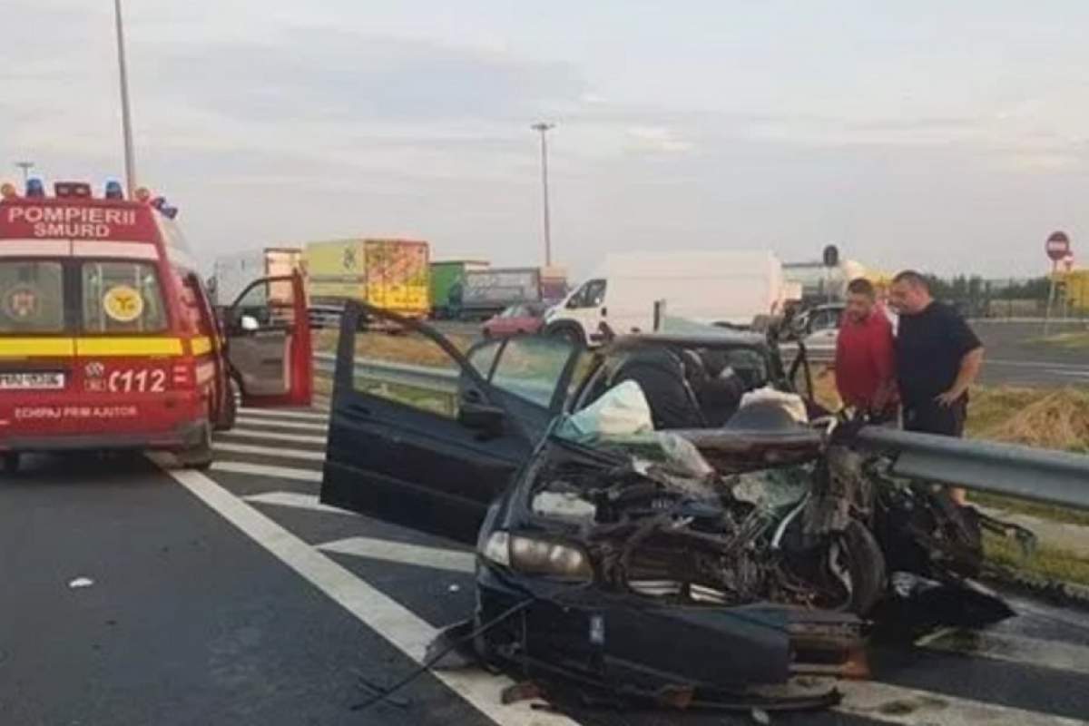 Accident foarte grav pe Autostrada Timişoara - Lugoj! Doi oameni au murit şi doi copii sunt răniţi grav