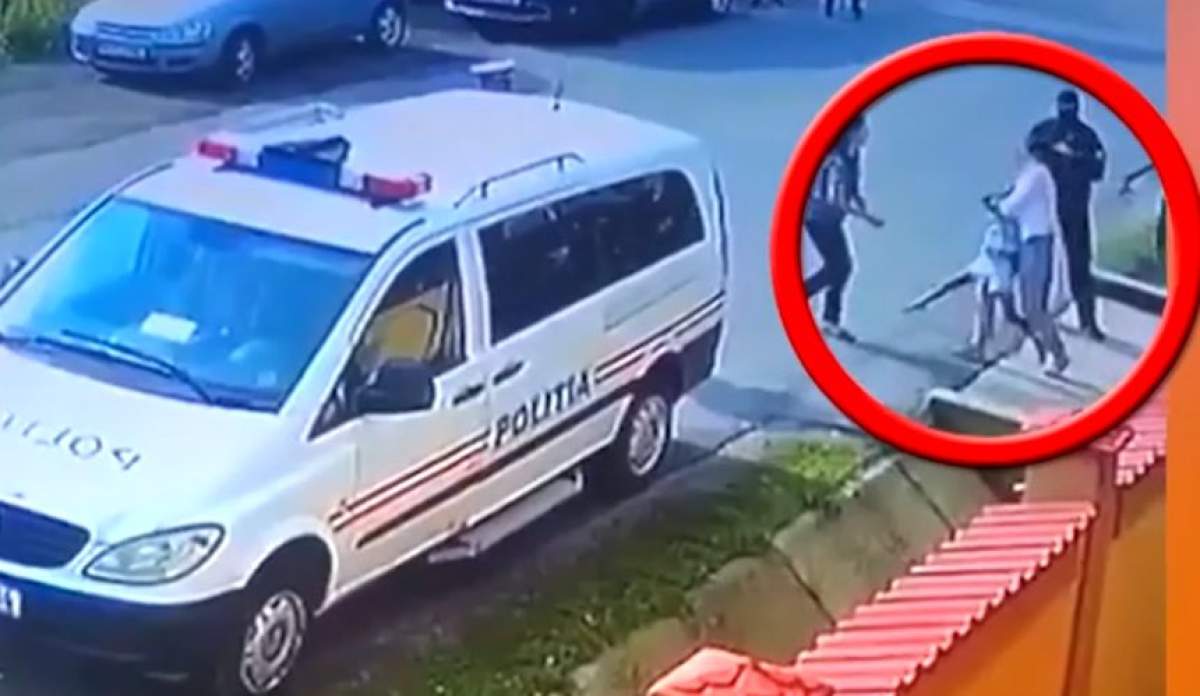 Imagini tulburătoare cu momentul în care fetiţa de 8 ani din Baia de Aramă este smulsă din curtea părintească / VIDEO