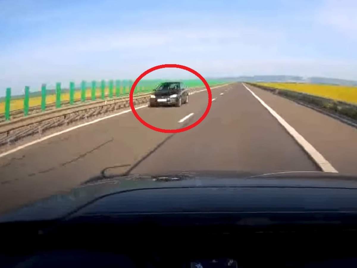 Haos pe autostrada A3! O şoferiţă conduce pe contrasens / VIDEO
