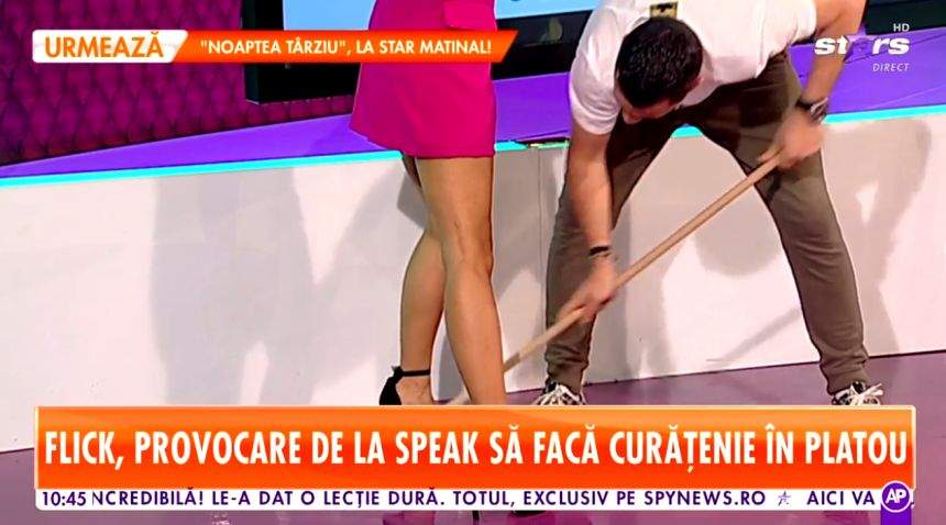 Provocare de zile mari dată de Speak lui Flick. Ce a putut să facă prezentatorul, de faţă cu toată lume, în direct, la "Star Matinal"