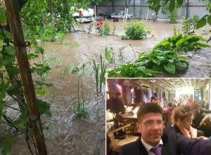 Stelian Ogică, victima inundaţiilor: "Ajutooor" / VIDEO