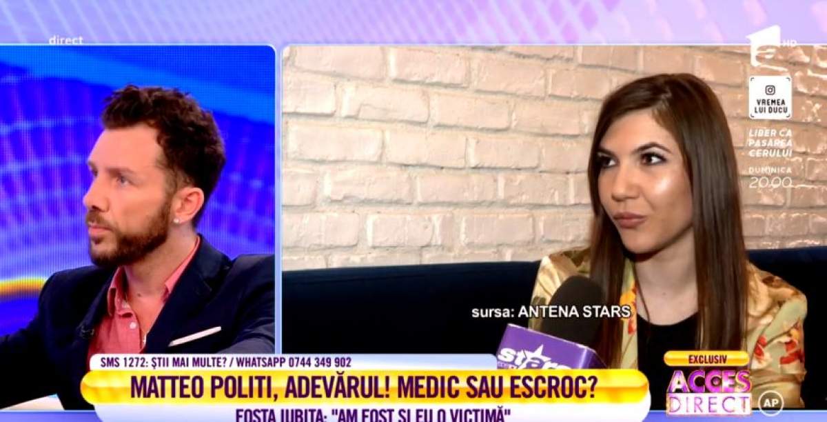 Matteo Politi îi răspunde fostei iubite, în urma acuzaţiilor aduse. "O iubeam"