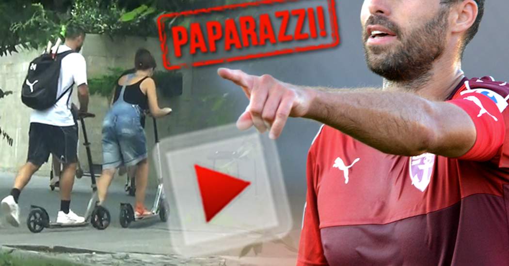 VIDEO PAPARAZZI / Pe trotinetă, este cu adevărat vedetă! Imagini spectaculoase cu un fost fotbalist de top din România