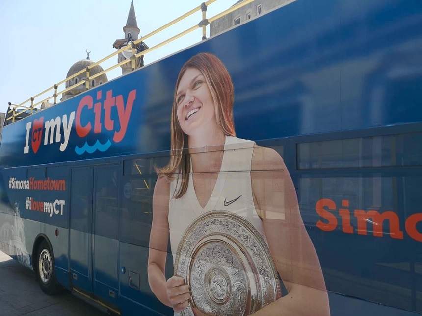 Simona Halep îşi prezintă trofeul de la Wimbledon, la Constanţa! Va defila într-un autobuz etajat personalizat