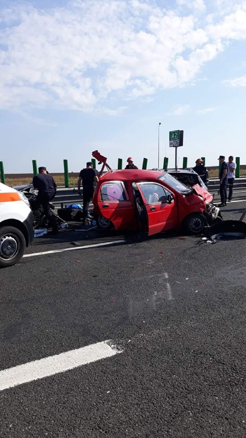 Şase autoturisme implicate într-un carambol, pe Autostrada Soarelui A2! A fost solicitat elicopterul SMURD