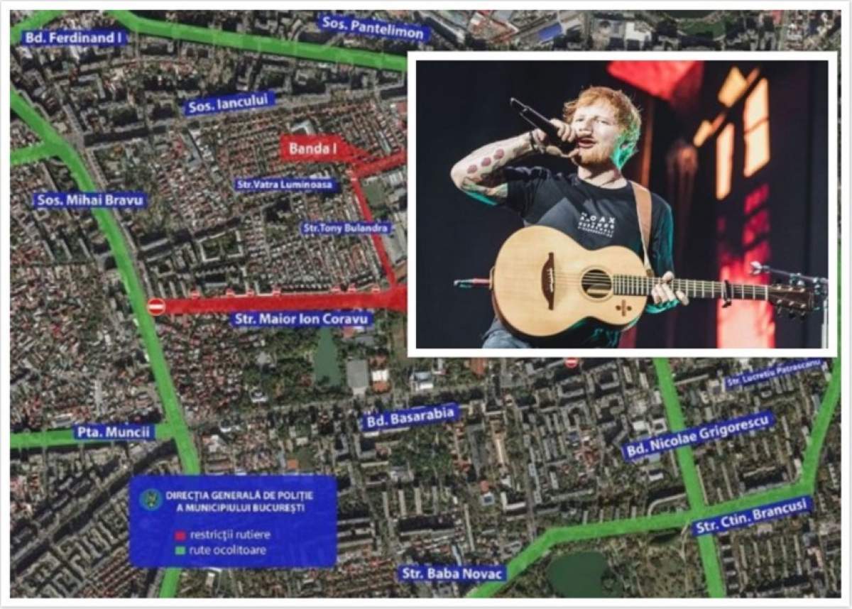 Atenţie, şoferi! Lista restricțiilor de trafic pentru concertul lui Ed Sheeran din Capitală