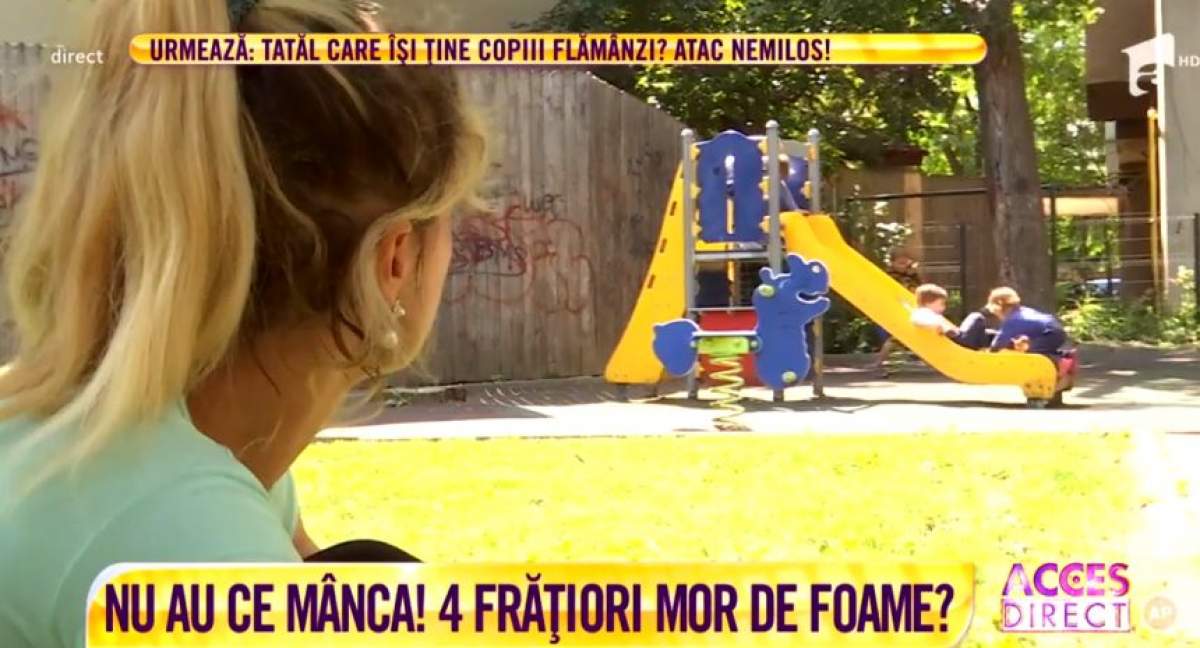 Patru copii, la un pas să moară de foame, în timp ce tatăl aruncă banii la jocuri de noroc. Mama micuţilor e disperată