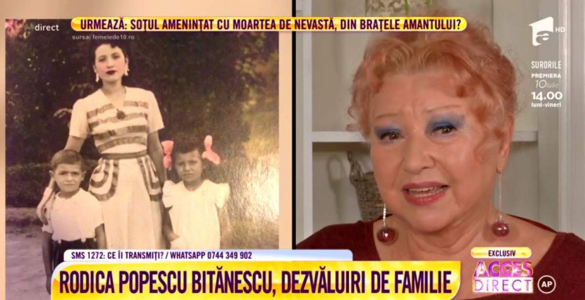 Drama neştiută a Rodicăi Popescu Bitănescu. "Am jucat deşi aveam părinţii pe catafalc"