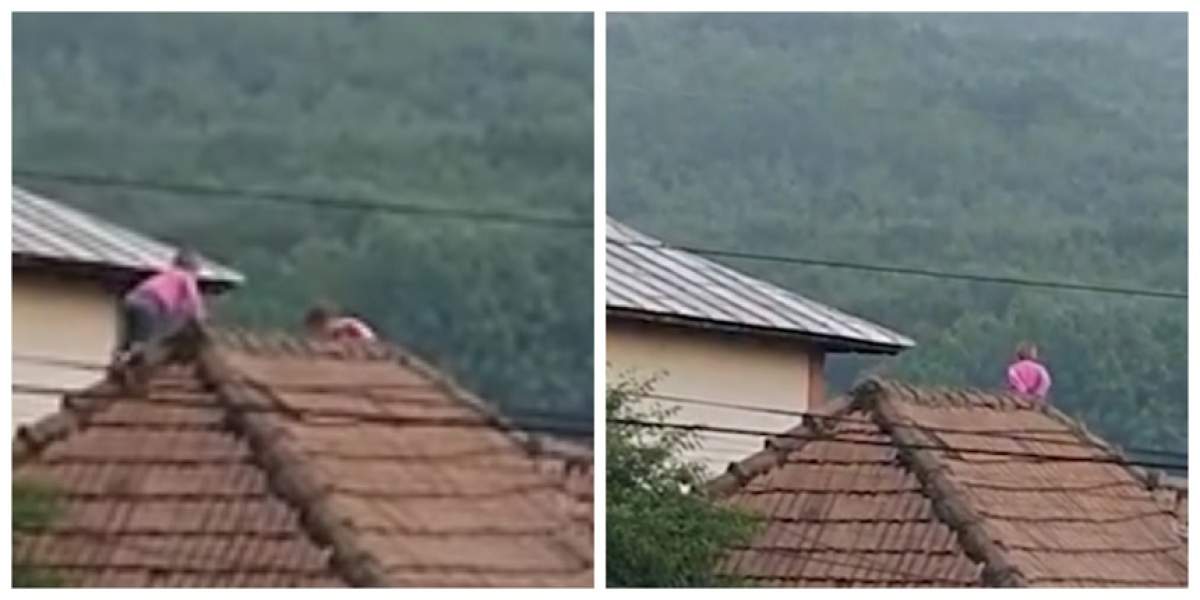 Imagini revoltătoare! Trei copii au fost surprinşi jucându-se pe acoperişul unei case din Râmnicu Vâlcea. VIDEO