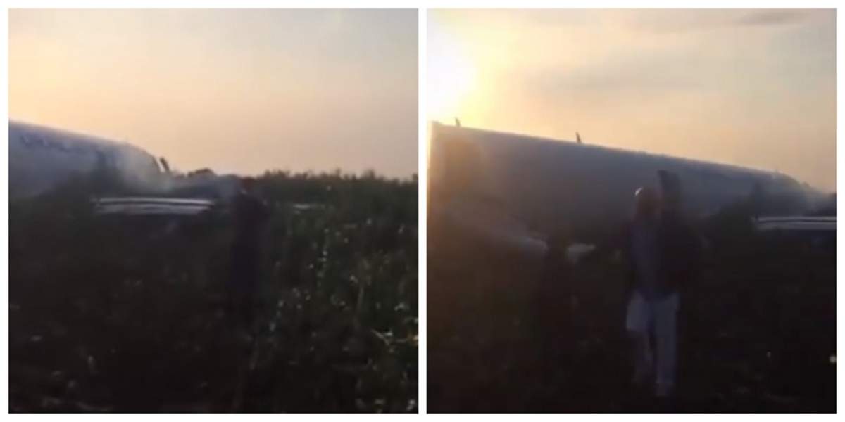Un avion a aterizat de urgenţă într-un lan de porumb, după ce motoarele au aspirat câţiva pescăruşi. VIDEO