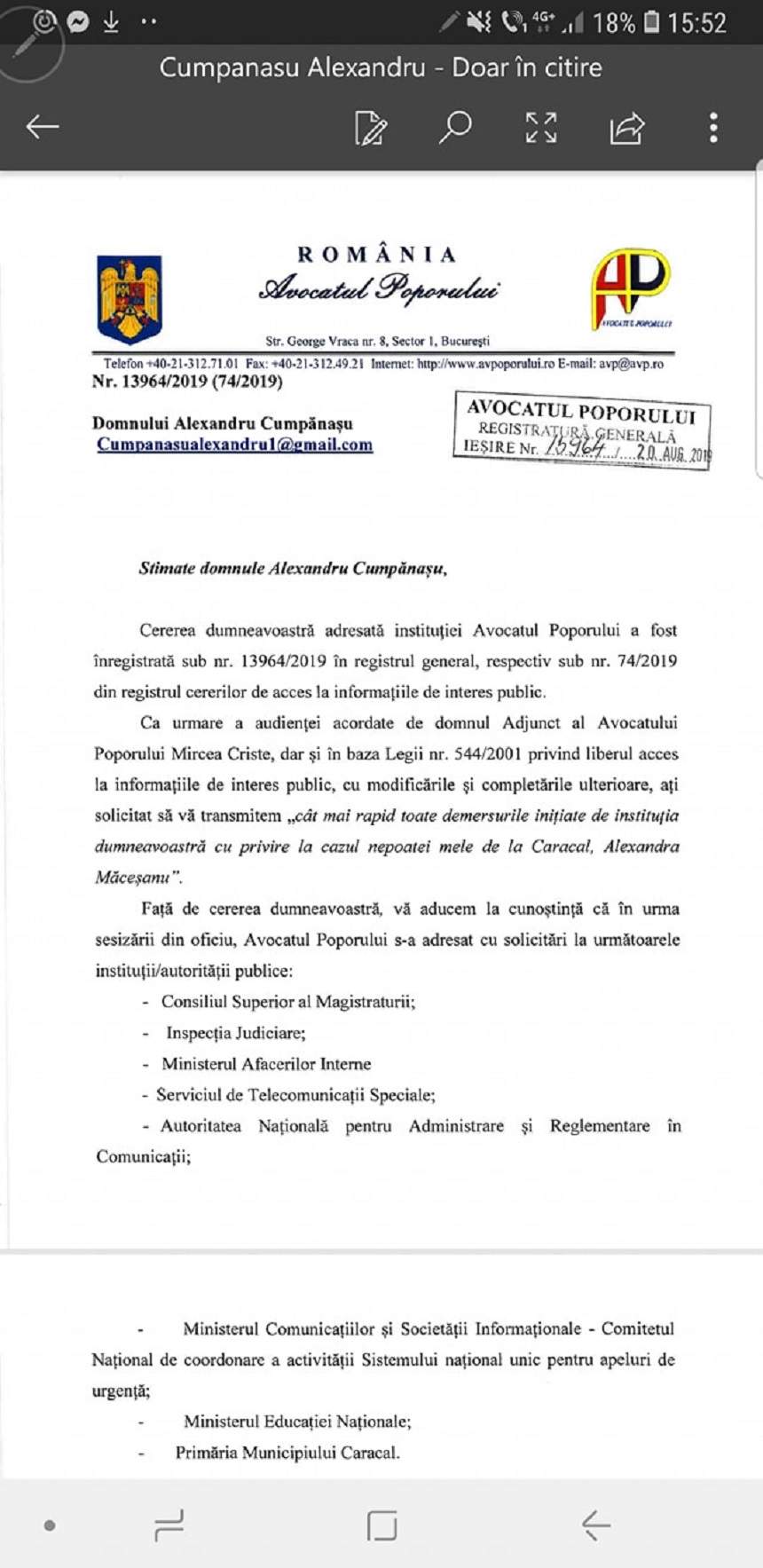 Răspunsul Avocatului Poporului în cazul Alexandrei Măceşanu! Alexandru Cumpănaşu: "Mor cu ei de gât"