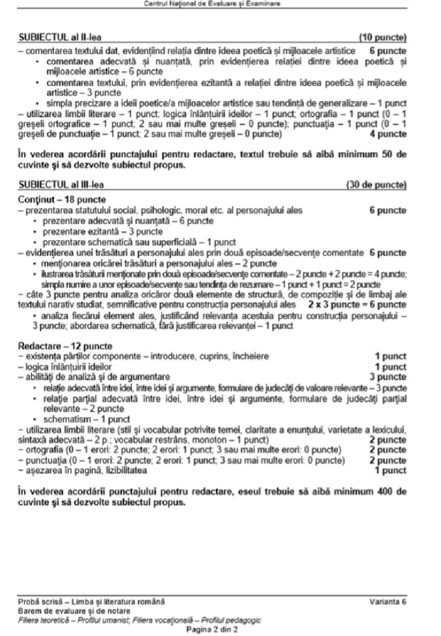 Subiecte și Barem Română, Bacalaureat 2019, sesiunea toamnă. Elevii au susținut azi proba scrisă