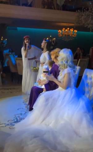 Primele imagini de la petrecerea de nuntă a Andreei Bălan. Moment special dedicat micuței creștinate, Clara Maria