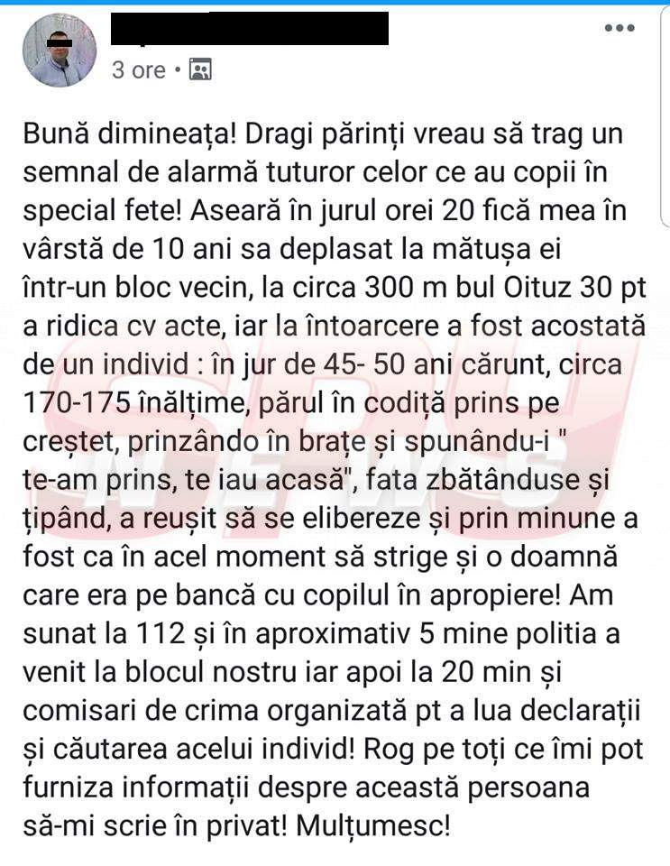 Încă un pedofil lăsat printre copii de Poliţie şi Parchet! Alertă de gradul zero, după ce o fetiţă a fost atinsă de pervers