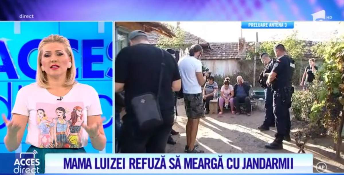 Monica Melencu şi tatăl ei s-au legat cu şfoară de mâini, pentru ca femeia să nu fie săltată de jandarmi. Mama Luizei a leşinat