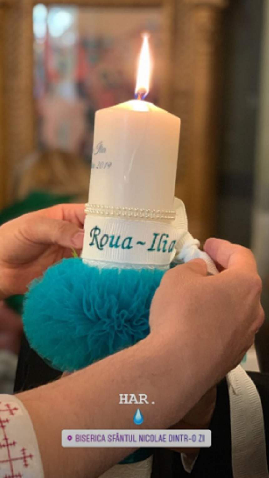 Primele imagini de la botezul mezinei lui Mihai Morar. Roua a fost o mică prințesă. FOTO