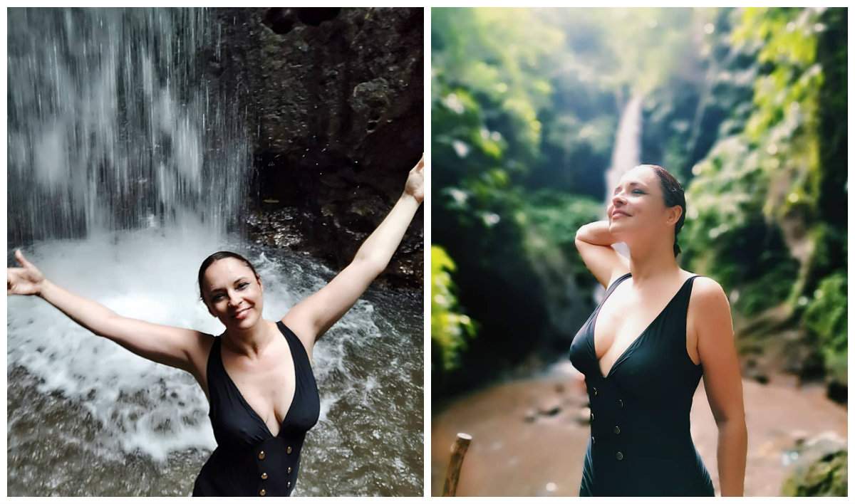 Andreea Marin, udă leoarcă într-o rochie mulată!  Sânii i se „varsă” din decolteu