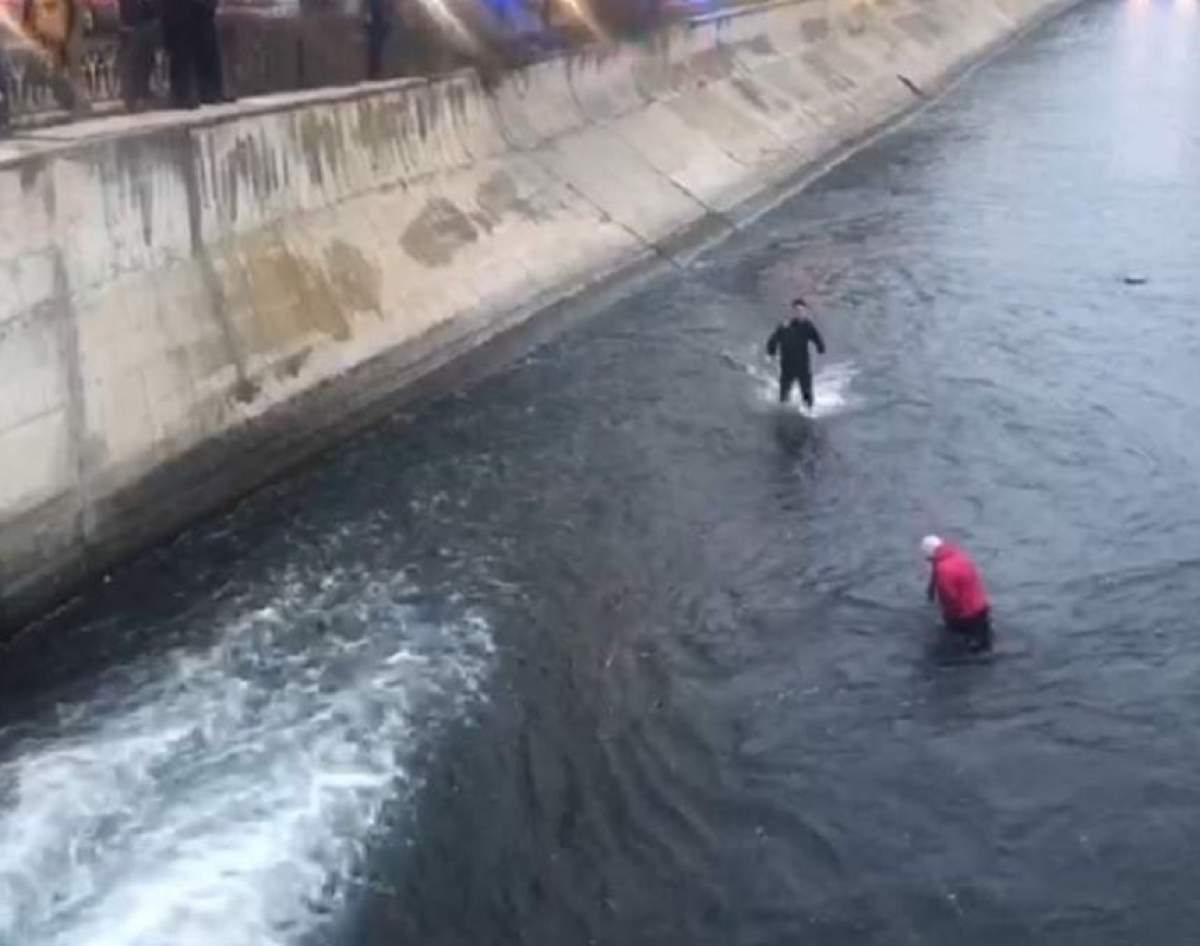 O femeie a vrut să se sinucidă și s-a aruncat în Dâmbovița. Nu știa că apa este atât de mică, încât nu trece de genunchi