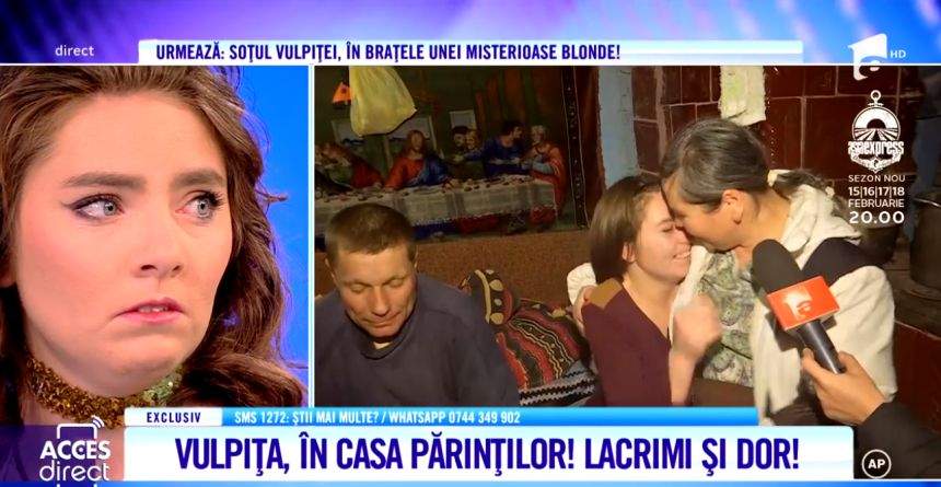 Vulpiţa, întâlnire emoţionantă cu părinţii ei. Veronica a fost primită cu ciorbă, pâine şi lacrimi în ochi de cei care i-au dat viaţă / VIDEO