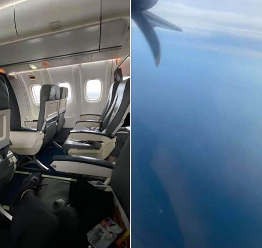 Denisa Nechifor, clipe de coşmar în avion. Blondina a trăit cu frica în sân până la destinaţie