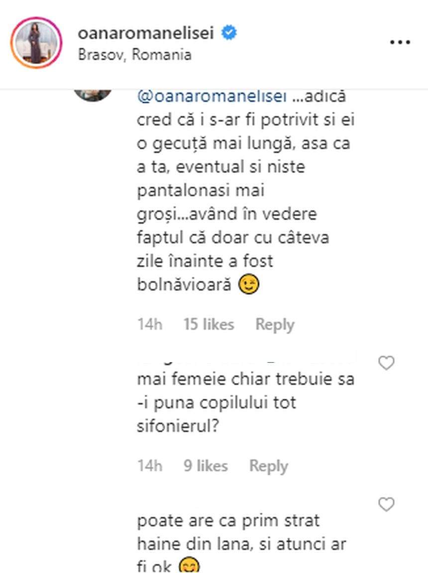 Oana Roman, luată la rost pentru că şi-a îmbrăcat fetiţa prea subţire la munte. Vedeta le-a dat imediat peste nas răutăcioşilor