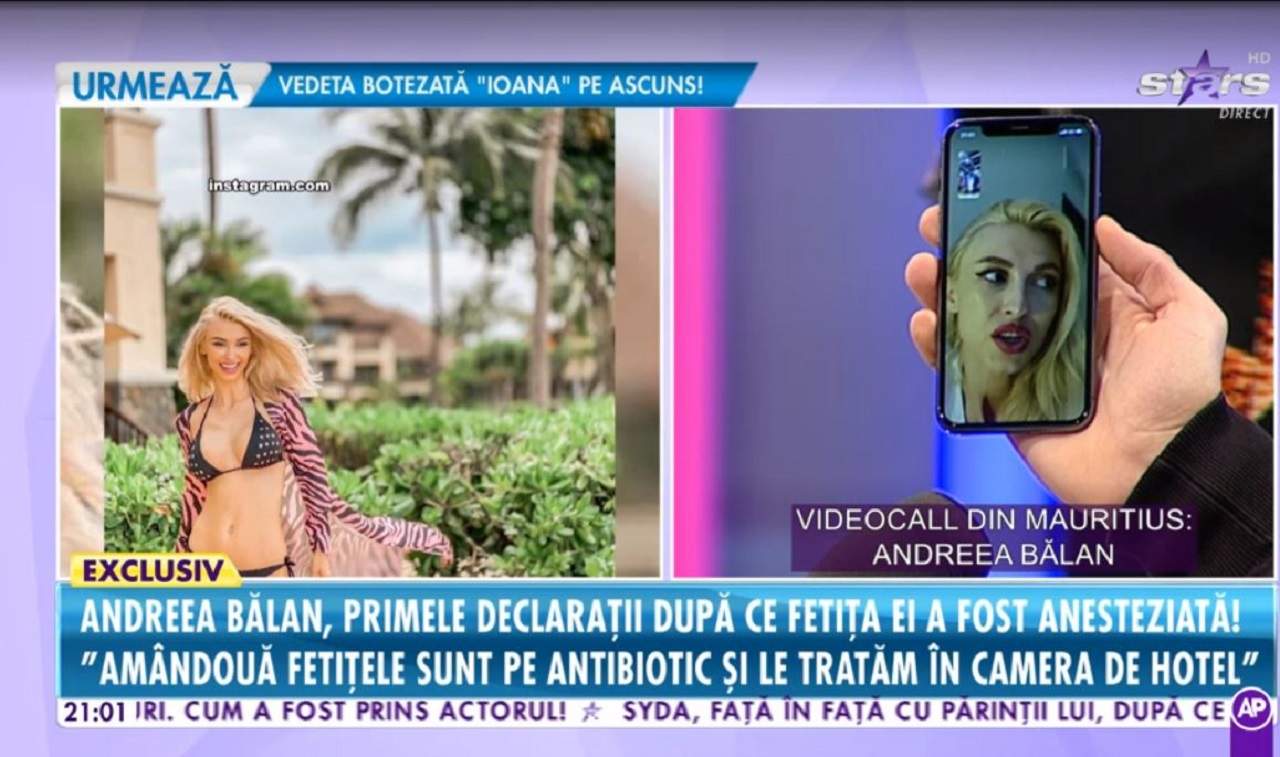 Andreea Bălan, noi detalii despre starea de sănătate a fiicelor sale, după ce mezina a fost anesteziată complet. "Mi-a stat inima în loc, a  fost traumatizant"